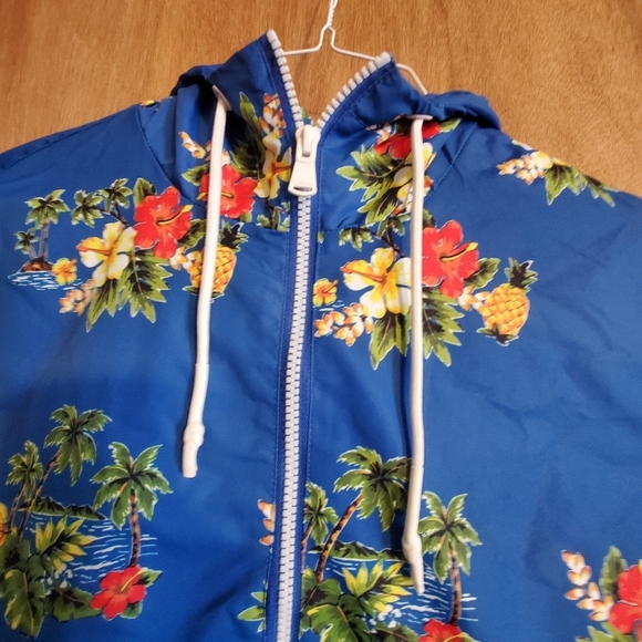 Members Only Vibrant Blue Floral Jacket. Sz Small. Tropical. Long Sleeve. - Picture 4 of 8